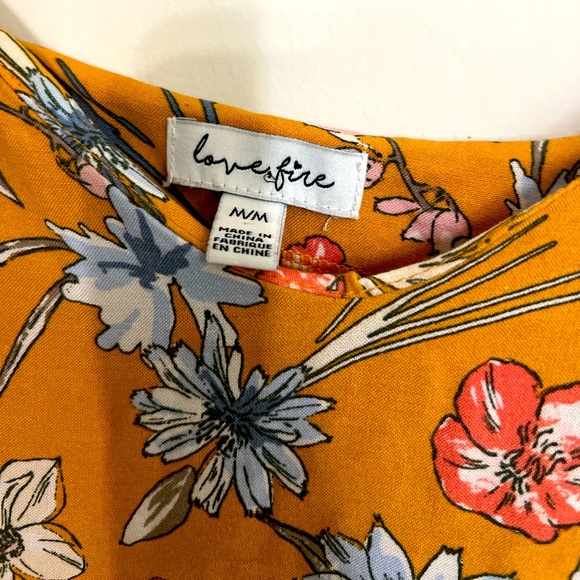 Love, Fire Floral Maxi Dress, Yellow Size Medium - Picture 4 of 9